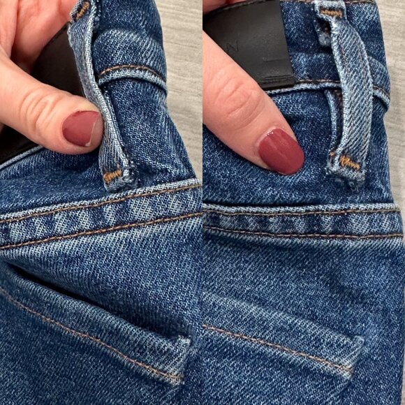 Goldsign Vintage High Rise Cropped Straight Leg Jeans in Hayward Wash Size 24 - Picture 15 of 16